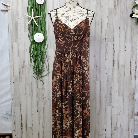 American Living Brown Floral Sun Dress